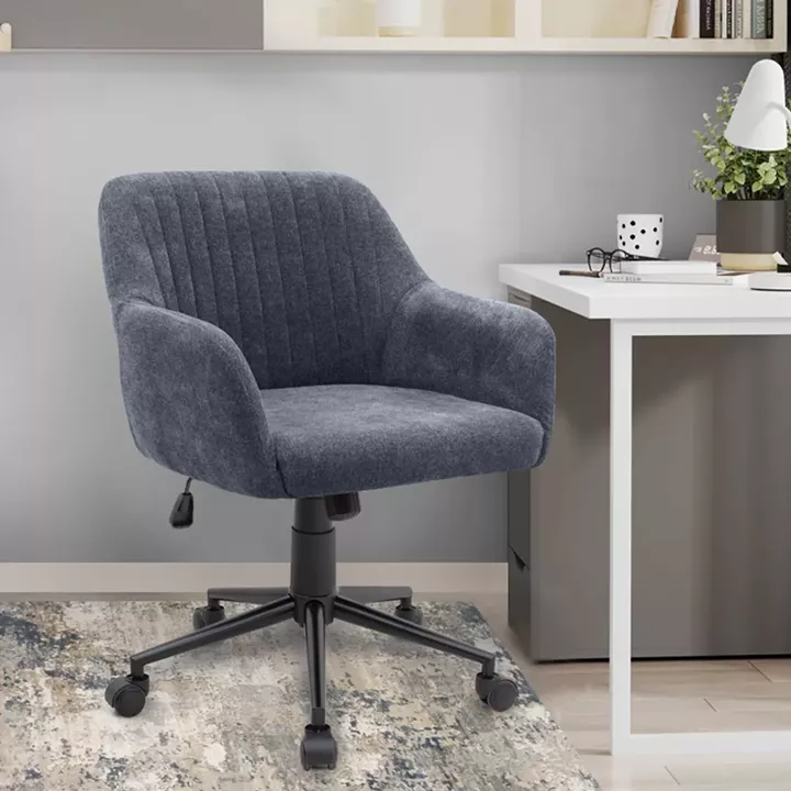 Καρέκλα γραφείου Alice Megapap υφασμάτινη χρώμα ανθρακί 61x61x80/90εκ.