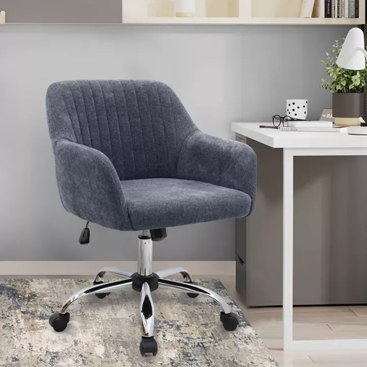 Καρέκλα γραφείου Lana Megapap υφασμάτινη χρώμα ανθρακί 61x61x80/90εκ.