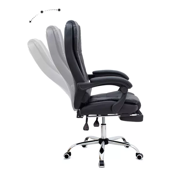 Καρέκλα γραφείου διευθυντική Daria Megapap με υποπόδιο από τεχνόδερμα χρώμα μαύρο 65x65x117/127εκ.