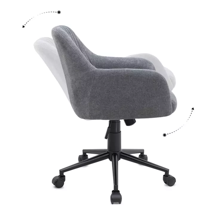 Καρέκλα γραφείου Alice Megapap υφασμάτινη χρώμα γκρι 61x61x80/90εκ.