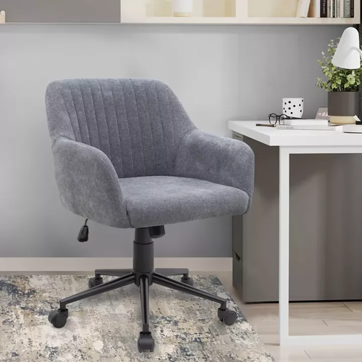 Καρέκλα γραφείου Alice Megapap υφασμάτινη χρώμα γκρι 61x61x80/90εκ.