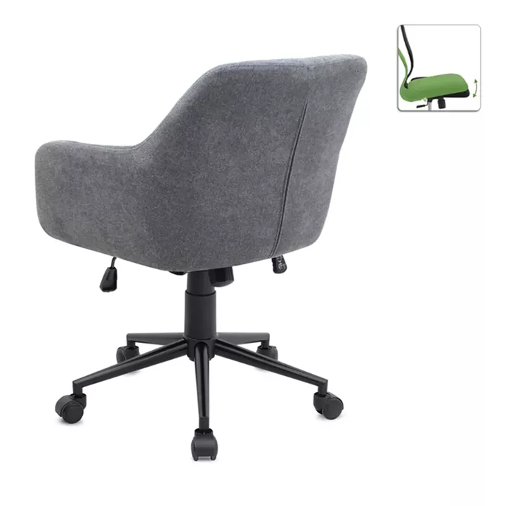 Καρέκλα γραφείου Alice Megapap υφασμάτινη χρώμα γκρι 61x61x80/90εκ.