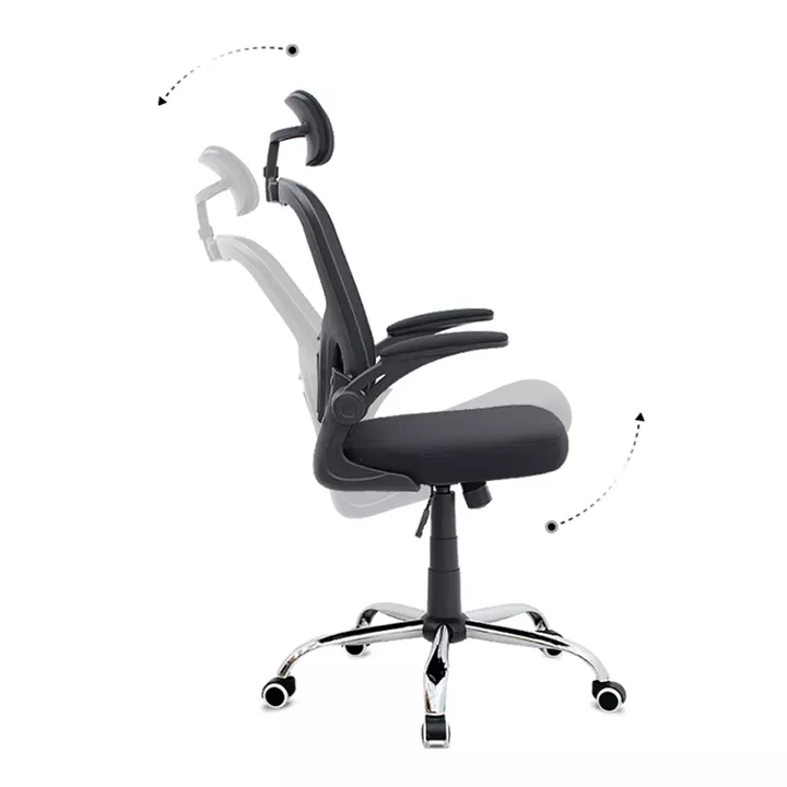 Καρέκλα γραφείου διευθυντική Falcon Megapap με ύφασμα Mesh χρώμα μαύρο 68x65x119/129εκ.