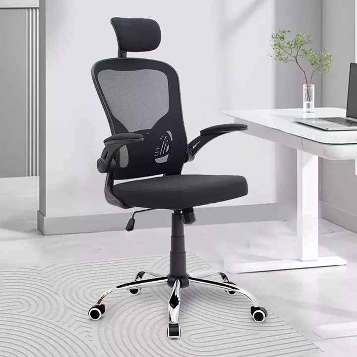 Καρέκλα γραφείου διευθυντική Falcon Megapap με ύφασμα Mesh χρώμα μαύρο 68x65x119/129εκ.