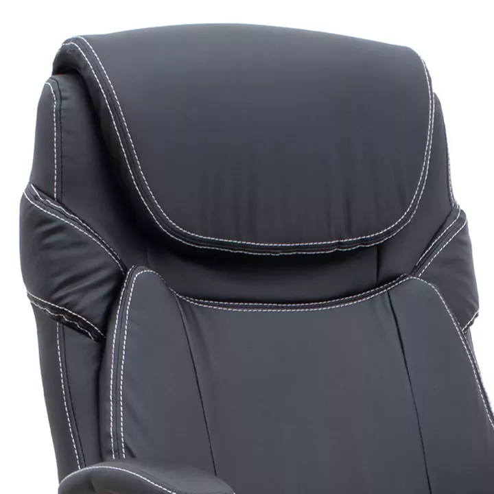 Καρέκλα γραφείου διευθυντική Gustavo Megapap από τεχνόδερμα χρώμα μαύρο 69x65x116/126εκ.