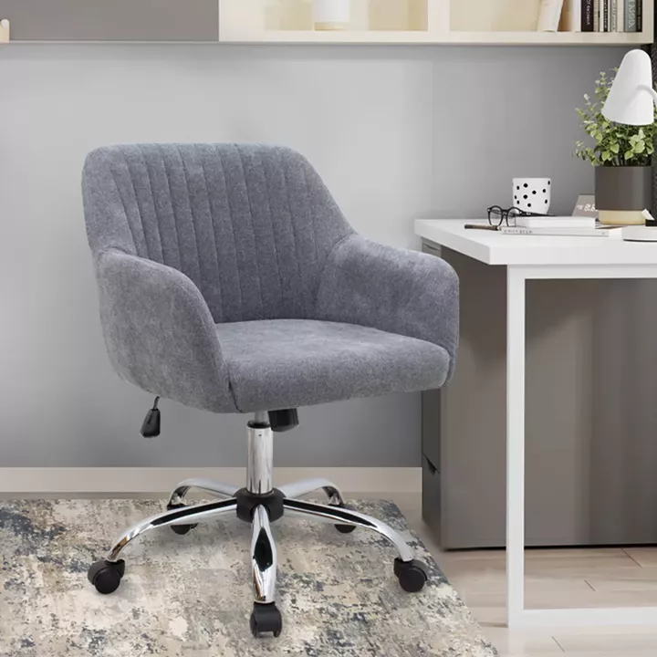 Καρέκλα γραφείου Lana Megapap υφασμάτινη χρώμα γκρι 61x61x80/90εκ.