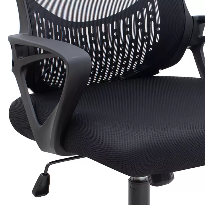 Καρέκλα γραφείου Freda Megapap με ύφασμα Mesh χρώμα μαύρο 65x65x90/100εκ.
