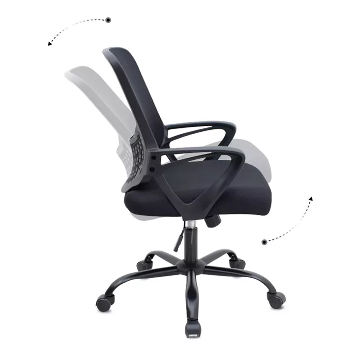 Καρέκλα γραφείου Freda Megapap με ύφασμα Mesh χρώμα μαύρο 65x65x90/100εκ.