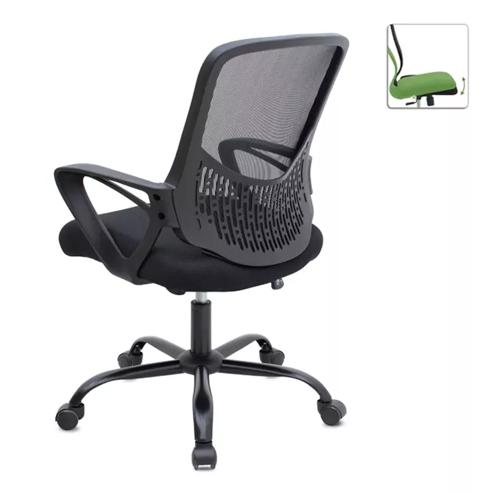 Καρέκλα γραφείου Freda Megapap με ύφασμα Mesh χρώμα μαύρο 65x65x90/100εκ.