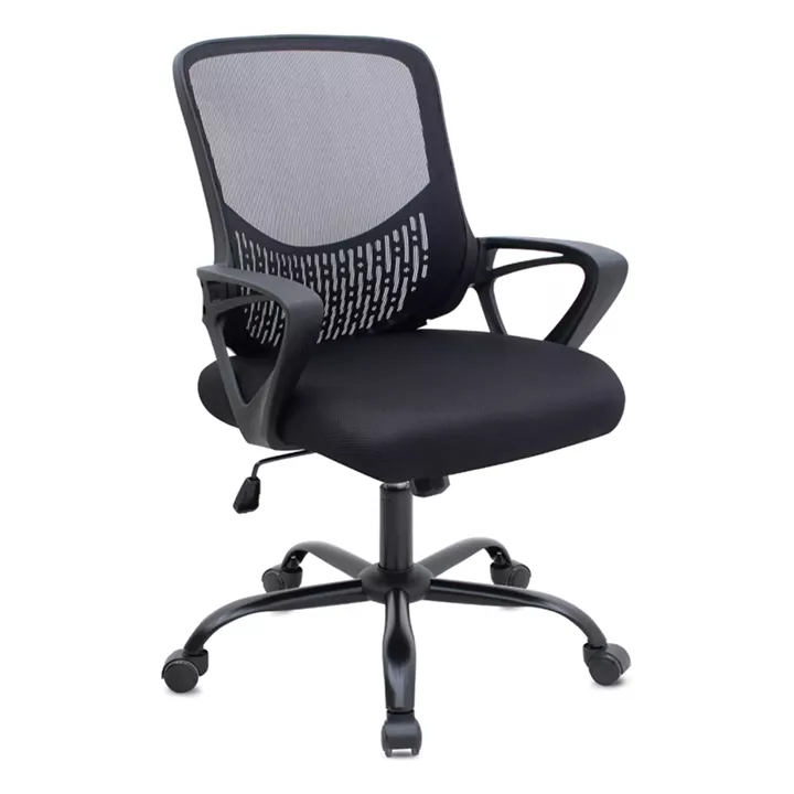 Καρέκλα γραφείου Freda Megapap με ύφασμα Mesh χρώμα μαύρο 65x65x90/100εκ.