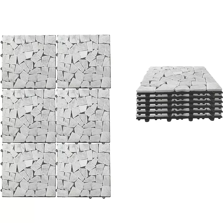 Σετ Πλακίδια ArteLibre Πέτρα Λευκό 30.5x30.5x2cm 6Τμχ