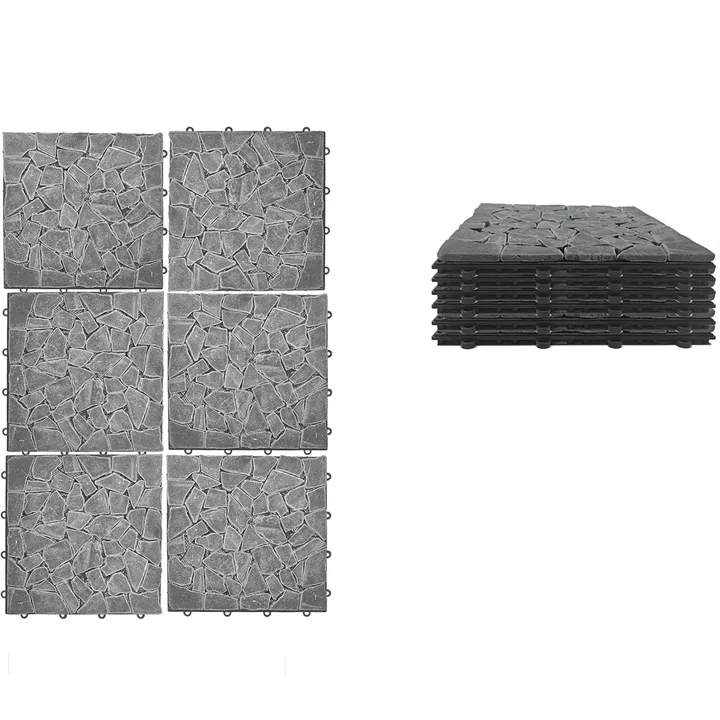 Πλακάκια Δαπέδου ArteLibre Μαύρο Πέτρα 30.5x30.5x2cm 6Τμχ