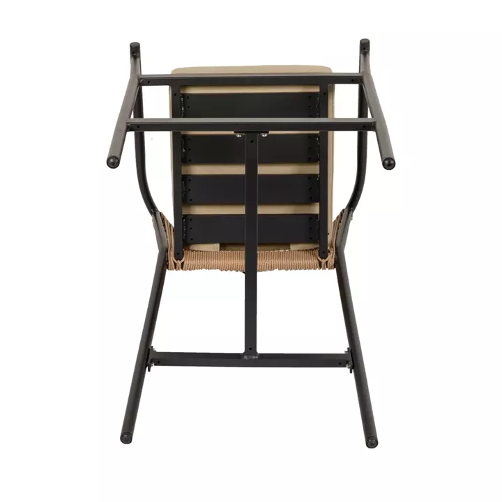 Σκαμπό ArteLibre MANDRAKA Μαύρο/Φυσικό Αλουμίνιο/Rattan 56x63x108cm