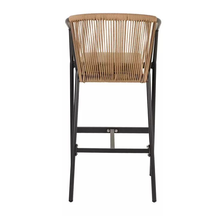 Σκαμπό ArteLibre MANDRAKA Μαύρο/Φυσικό Αλουμίνιο/Rattan 56x63x108cm