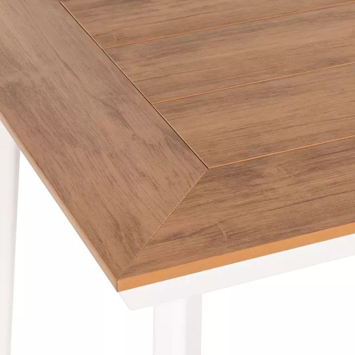 Τραπέζι Κήπου ArteLibre EPUPA Λευκό/Καρυδί Αλουμίνιο/Ξύλο 120x80x73cm