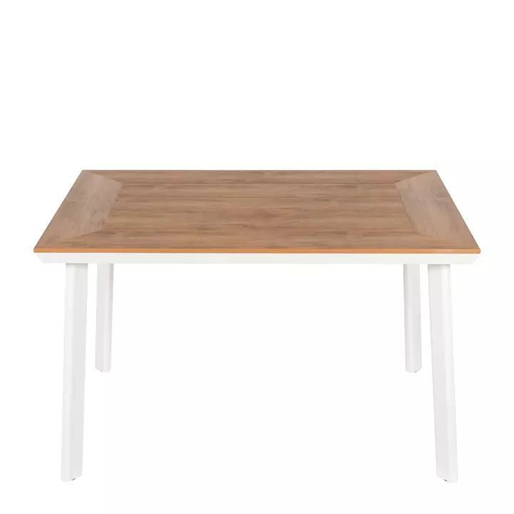 Τραπέζι Κήπου ArteLibre EPUPA Λευκό/Καρυδί Αλουμίνιο/Ξύλο 120x80x73cm