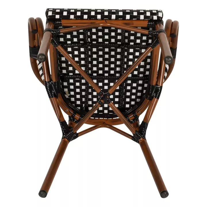 Πολυθρόνα Κήπου ArteLibre MUTUMA Λευκό/Μαύρο/Μπαμπού Αλουμίνιο/Rattan 57x60x82cm