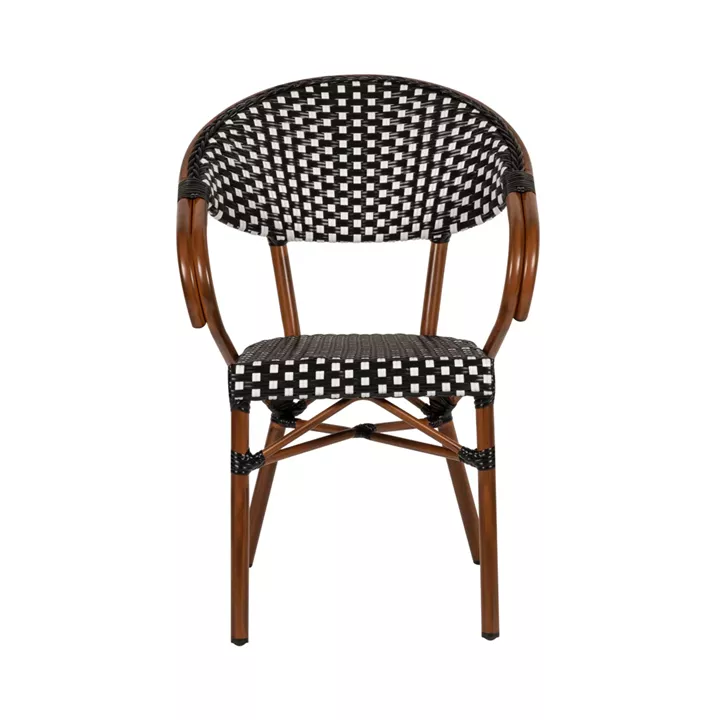 Πολυθρόνα Κήπου ArteLibre MUTUMA Λευκό/Μαύρο/Μπαμπού Αλουμίνιο/Rattan 57x60x82cm