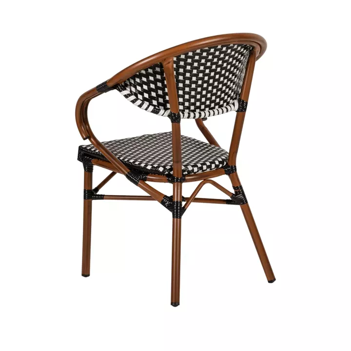 Πολυθρόνα Κήπου ArteLibre MUTUMA Λευκό/Μαύρο/Μπαμπού Αλουμίνιο/Rattan 57x60x82cm