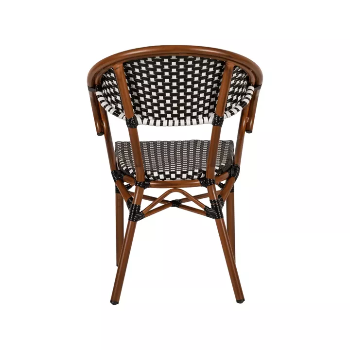 Πολυθρόνα Κήπου ArteLibre MUTUMA Λευκό/Μαύρο/Μπαμπού Αλουμίνιο/Rattan 57x60x82cm