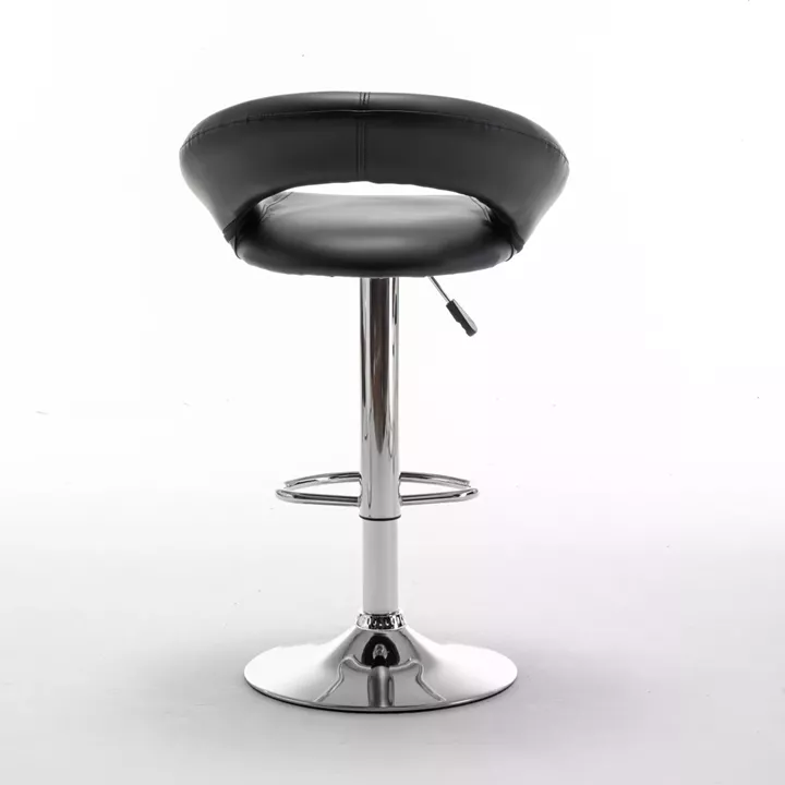 Σκαμπό Bar ArteLibre FETT Με Πλάτη Πτυσσόμενο Μαύρο PU/Μέταλλο 54x49x81-103cm