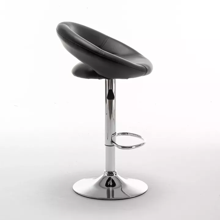 Σκαμπό Bar ArteLibre FETT Με Πλάτη Πτυσσόμενο Μαύρο PU/Μέταλλο 54x49x81-103cm