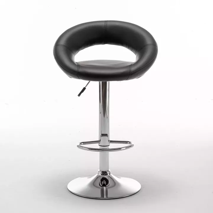 Σκαμπό Bar ArteLibre FETT Με Πλάτη Πτυσσόμενο Μαύρο PU/Μέταλλο 54x49x81-103cm