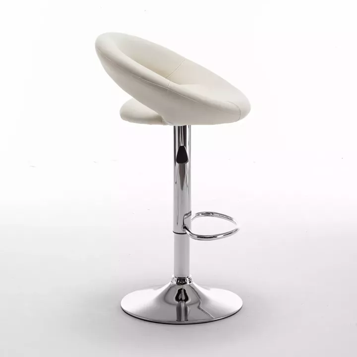 Σκαμπό Bar ArteLibre FETT Με Πλάτη Πτυσσόμενο Μπεζ PU/Μέταλλο 54x49x81-103cm