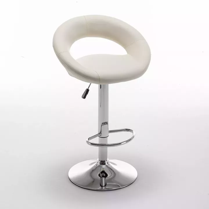 Σκαμπό Bar ArteLibre FETT Με Πλάτη Πτυσσόμενο Μπεζ PU/Μέταλλο 54x49x81-103cm