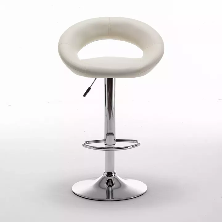 Σκαμπό Bar ArteLibre FETT Με Πλάτη Πτυσσόμενο Μπεζ PU/Μέταλλο 54x49x81-103cm