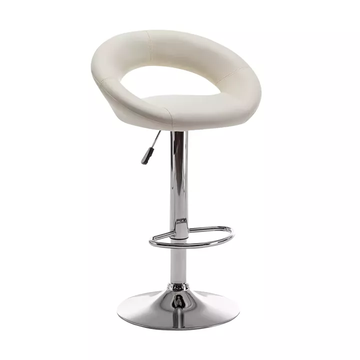 Σκαμπό Bar ArteLibre FETT Με Πλάτη Πτυσσόμενο Μπεζ PU/Μέταλλο 54x49x81-103cm