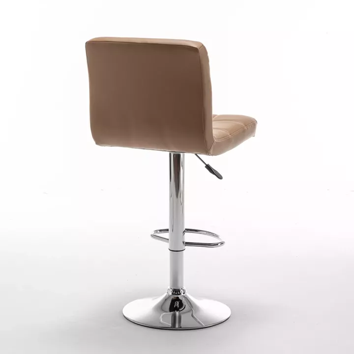 Σκαμπό Bar ArteLibre DIN Με Πλάτη Πτυσσόμενο Cappuccino PVC/Μέταλλο 44x50x92-113cm