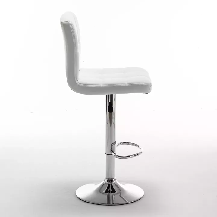 Σκαμπό Bar ArteLibre DIN Με Πλάτη Πτυσσόμενο Λευκό PVC/Μέταλλο 44x50x92-113cm