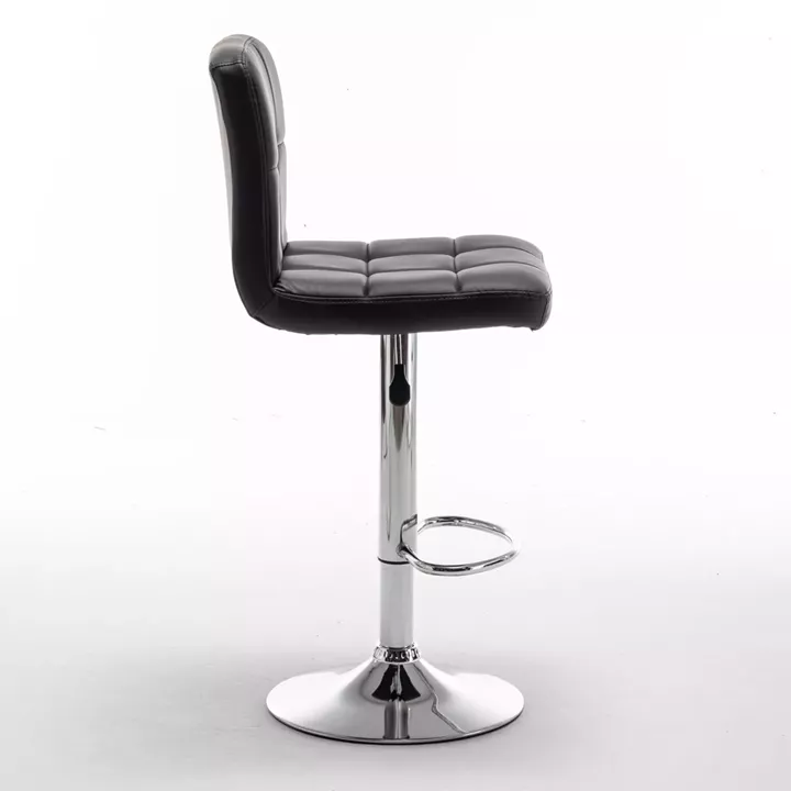 Σκαμπό Bar ArteLibre DIN Με Πλάτη Πτυσσόμενο Μαύρο PVC/Μέταλλο 44x50x92-113cm