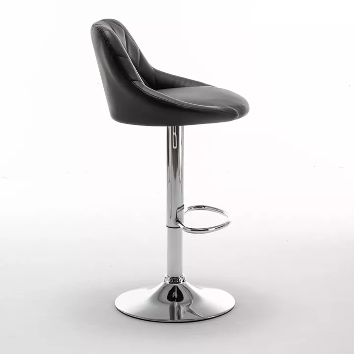 Σκαμπό Bar ArteLibre GARSA Με Πλάτη Πτυσσόμενο Μαύρο PU/Μέταλλο 46x46x83-105cm