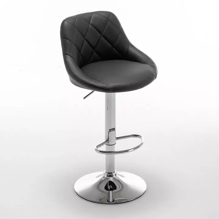 Σκαμπό Bar ArteLibre GARSA Με Πλάτη Πτυσσόμενο Μαύρο PU/Μέταλλο 46x46x83-105cm