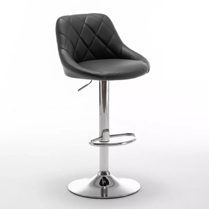 Σκαμπό Bar ArteLibre GARSA Με Πλάτη Πτυσσόμενο Μαύρο PU/Μέταλλο 46x46x83-105cm