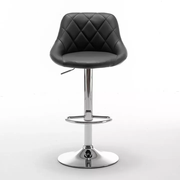 Σκαμπό Bar ArteLibre GARSA Με Πλάτη Πτυσσόμενο Μαύρο PU/Μέταλλο 46x46x83-105cm