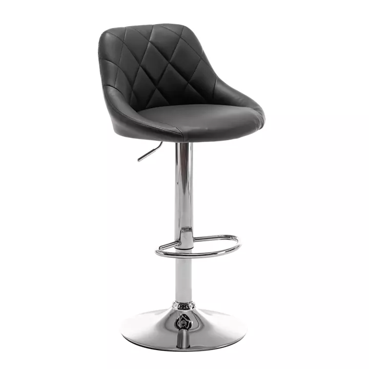 Σκαμπό Bar ArteLibre GARSA Με Πλάτη Πτυσσόμενο Μαύρο PU/Μέταλλο 46x46x83-105cm