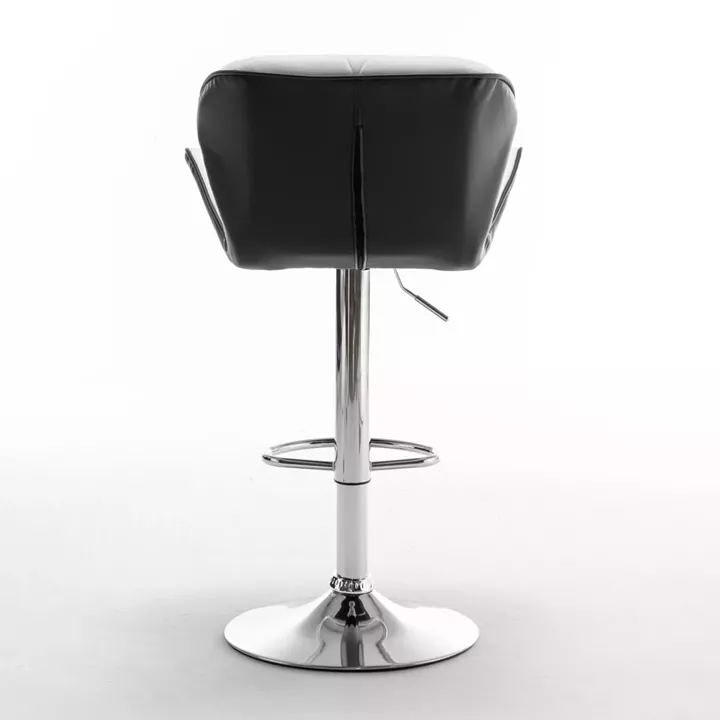 Σκαμπό Bar ArteLibre DRASH Με Πλάτη Πτυσσόμενο Λευκό/Μαύρο PU/Μέταλλο 54x52x87-109cm