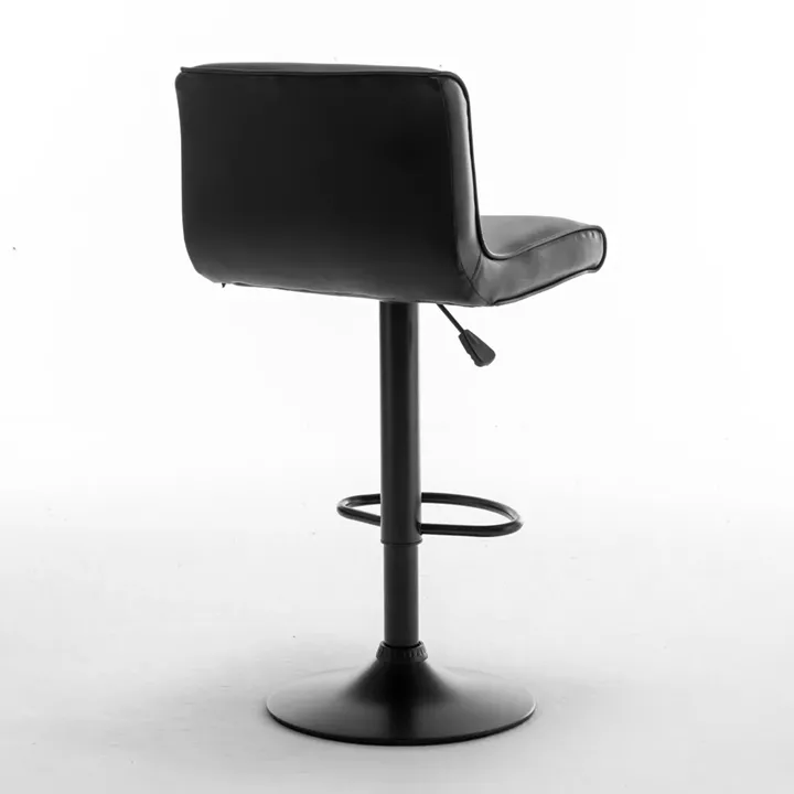 Σκαμπό Bar ArteLibre ARMOR Με Πλάτη Πτυσσόμενο Μαύρο PU/Μέταλλο 45x48x86-107.5cm