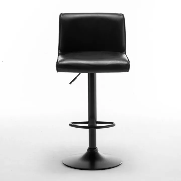 Σκαμπό Bar ArteLibre ARMOR Με Πλάτη Πτυσσόμενο Μαύρο PU/Μέταλλο 45x48x86-107.5cm