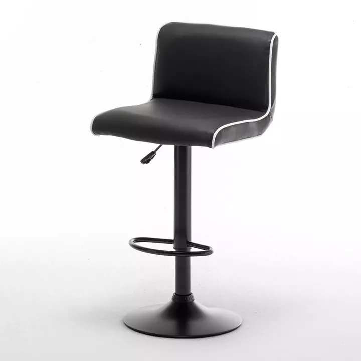 Σκαμπό Bar ArteLibre ARMOR Με Πλάτη Πτυσσόμενο Μαύρο/Λευκό PU/Μέταλλο 45x48x86-107.5cm