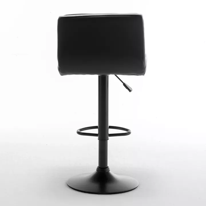 Σκαμπό Bar ArteLibre ARMOR Με Πλάτη Πτυσσόμενο Μαύρο/Λευκό PU/Μέταλλο 45x48x86-107.5cm