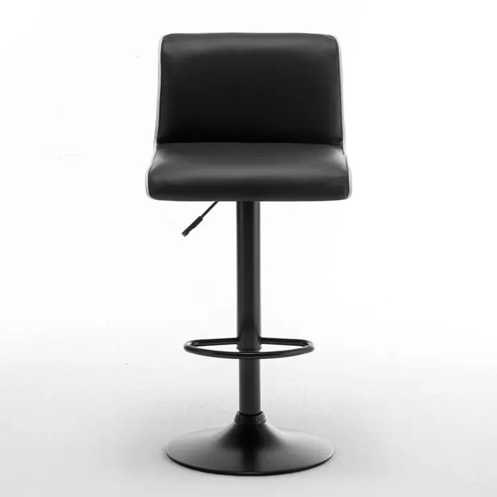 Σκαμπό Bar ArteLibre ARMOR Με Πλάτη Πτυσσόμενο Μαύρο/Λευκό PU/Μέταλλο 45x48x86-107.5cm