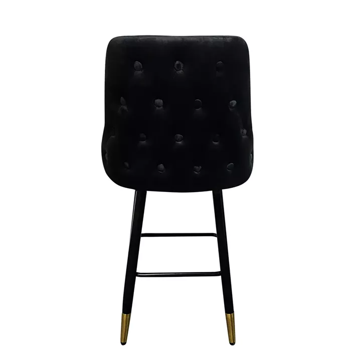 Σκαμπό Bar ArteLibre COBB Με Πλάτη Μαύρο Βελούδο/Μέταλλο 49x53x100cm