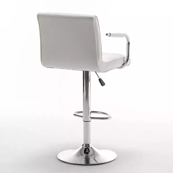 Σκαμπό Bar ArteLibre DOKK Με Πλάτη Πτυσσόμενο Λευκό PU/Μέταλλο 52x56x94-115cm