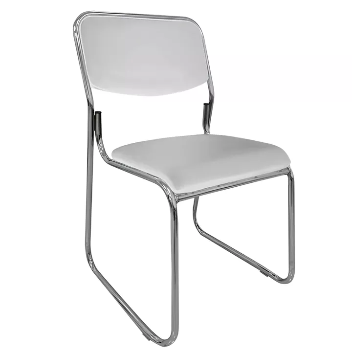 Καρέκλα Επισκέπτη FLEXVISIT Λευκό/Χρώμιο PU/Μέταλλο 40x41x81cm
