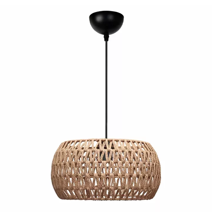 Φωτιστικό οροφής Miranda Megapap E27 από σχοινί μονόφωτο χρώμα φυσικό Ø30x70εκ.