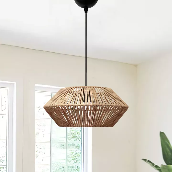 Φωτιστικό οροφής Castel Megapap E27 από σχοινί μονόφωτο χρώμα φυσικό Ø32x70εκ.